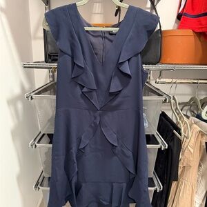 BCBGMaxAzria Navy Ruffle Mini Dress